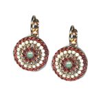 Earrings By Mariana Woman Chic Chrysolite Opal and Rose Peach Swarovski Crystals