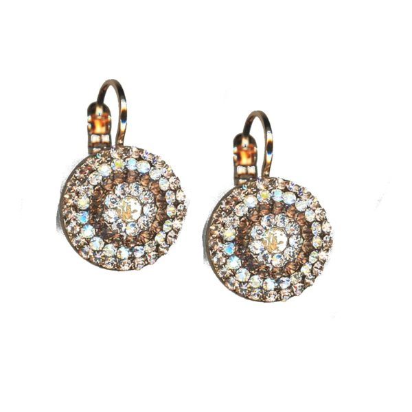 Earrings By Mariana Woman Sand Opal. and Light Peach and Swarovski Crystals