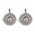Earrings By Mariana Woman Chic Rose Opal and Golden Shadow Swarovski Crystals - Image 2
