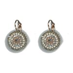 Earrings By Mariana Woman Glamorous Pearl and Golden Shadow Swarovski Crystals