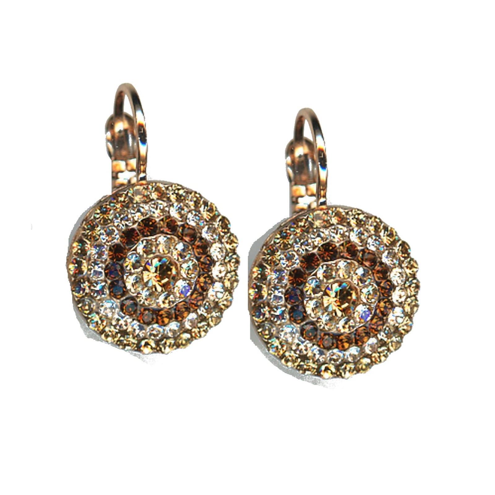 E-1193-1136-SP6 Earrings By Mariana Woman Chic Light Colorado Topaz and Aurum Swarovski Crystals - Image 1