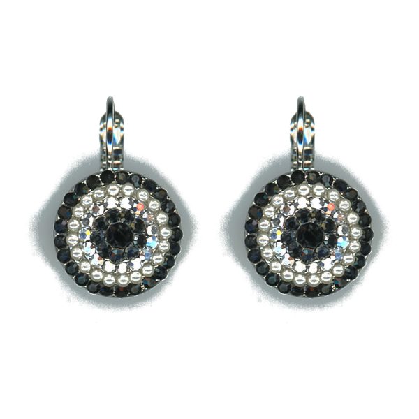 Earrings By Mariana Woman Dazzling Hematite and Jet Swarovski Crystals