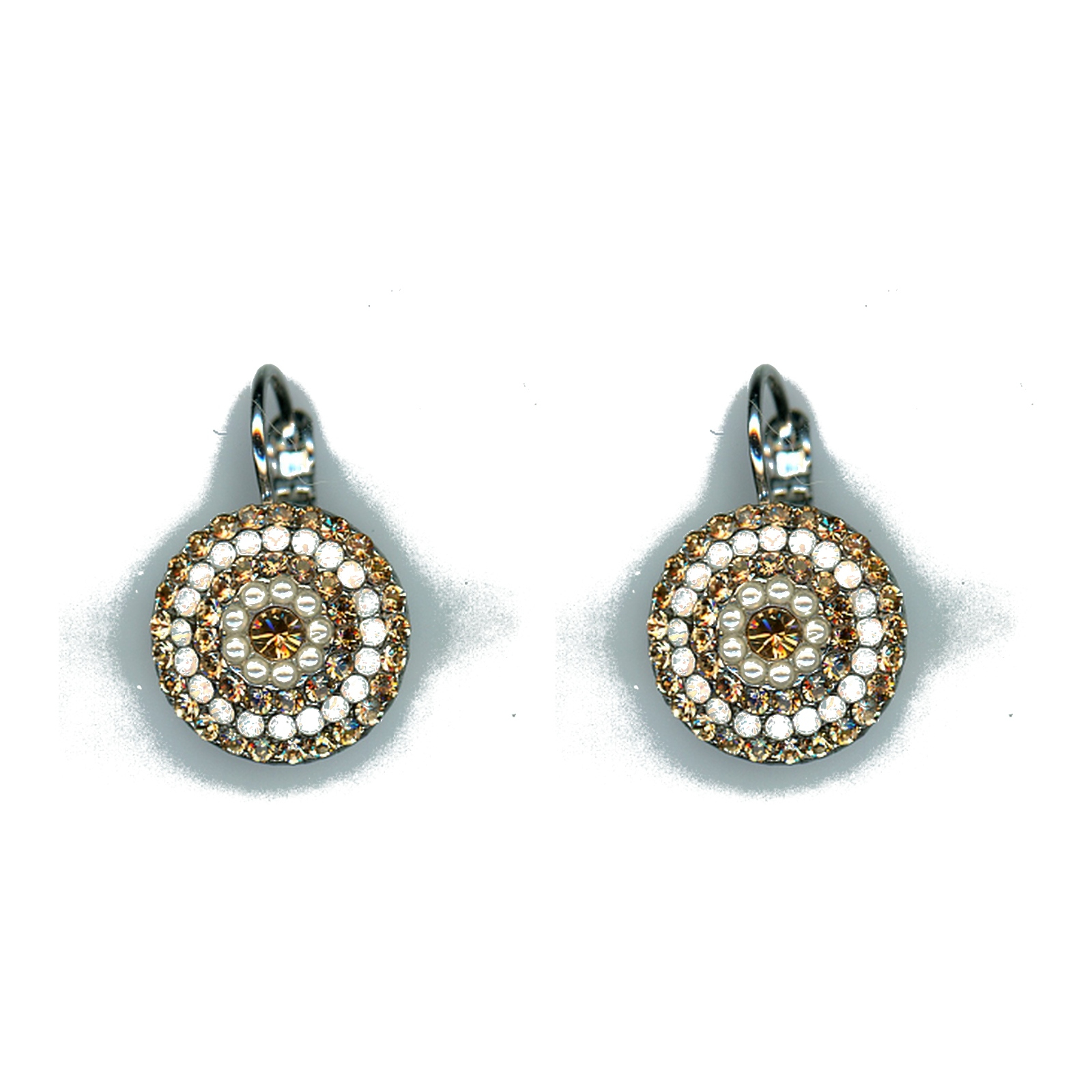 E-1193-1153-SP6 Earrings By Mariana Woman Romantic Pearl and Moonlight Swarovski Crystals - Image 1