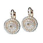 Earrings By Mariana Woman Chic White Opal and Golden Shadow Swarovski Crystals