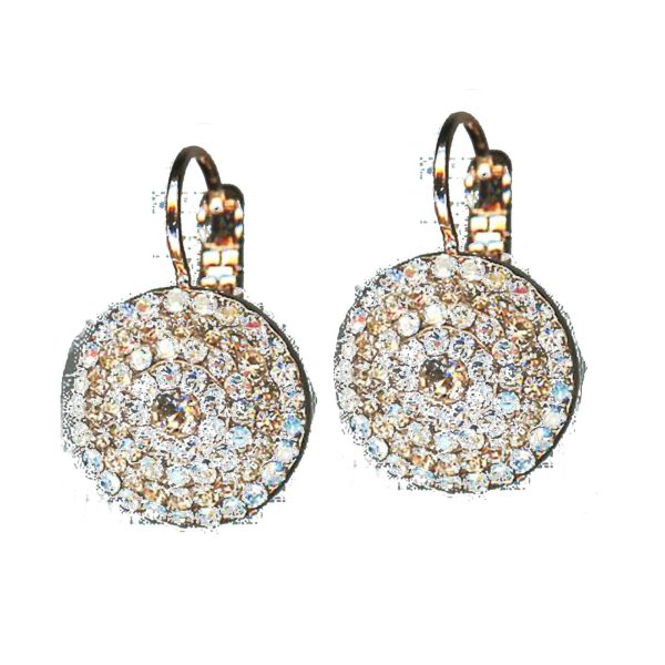 Earrings By Mariana Woman Chic White Opal and Golden Shadow Swarovski Crystals