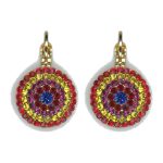 Earrings By Mariana Woman Charming Royal Blue and Yellow Swarovski Crystals - Image 2