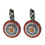 Earrings By Mariana Woman Glamorous hyacinth and light peach Swarovski Crystals