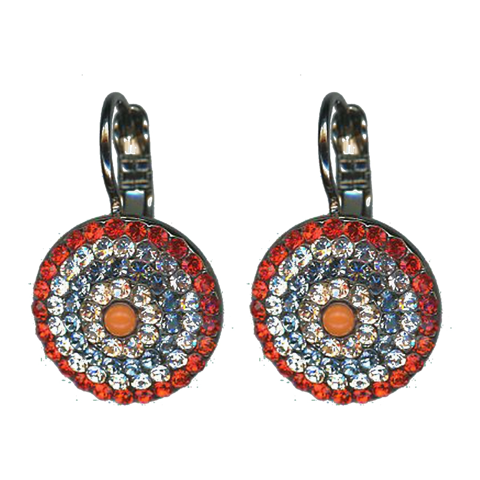 E-1193-117-SP6 Earrings By Mariana Woman Glamorous hyacinth and light peach Swarovski Crystals - Image 1