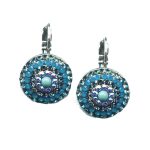 Earrings By Mariana Woman Caribbean Blue Opal and Aquamarine Swarovski Crystals