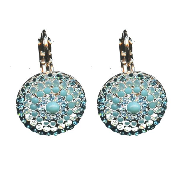 Earrings By Mariana Woman Modern Blue Quartz and Pacific Opal Swarovski Crystals