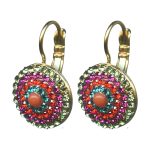 Earrings By Mariana Woman Elegant Orange and Plum Purple Swarovski Crystals