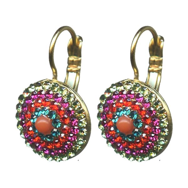 Earrings By Mariana Woman Elegant Orange and Plum Purple Swarovski Crystals