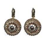 Earrings By Mariana Woman Chic Smoked topaz and golden shadow Swarovski Crystals
