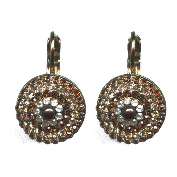 Earrings By Mariana Woman Chic Smoked topaz and golden shadow Swarovski Crystals