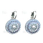 Earrings By Mariana Woman Striking Pale Blue and Frosted Blue Swarovski Crystals - Image 2