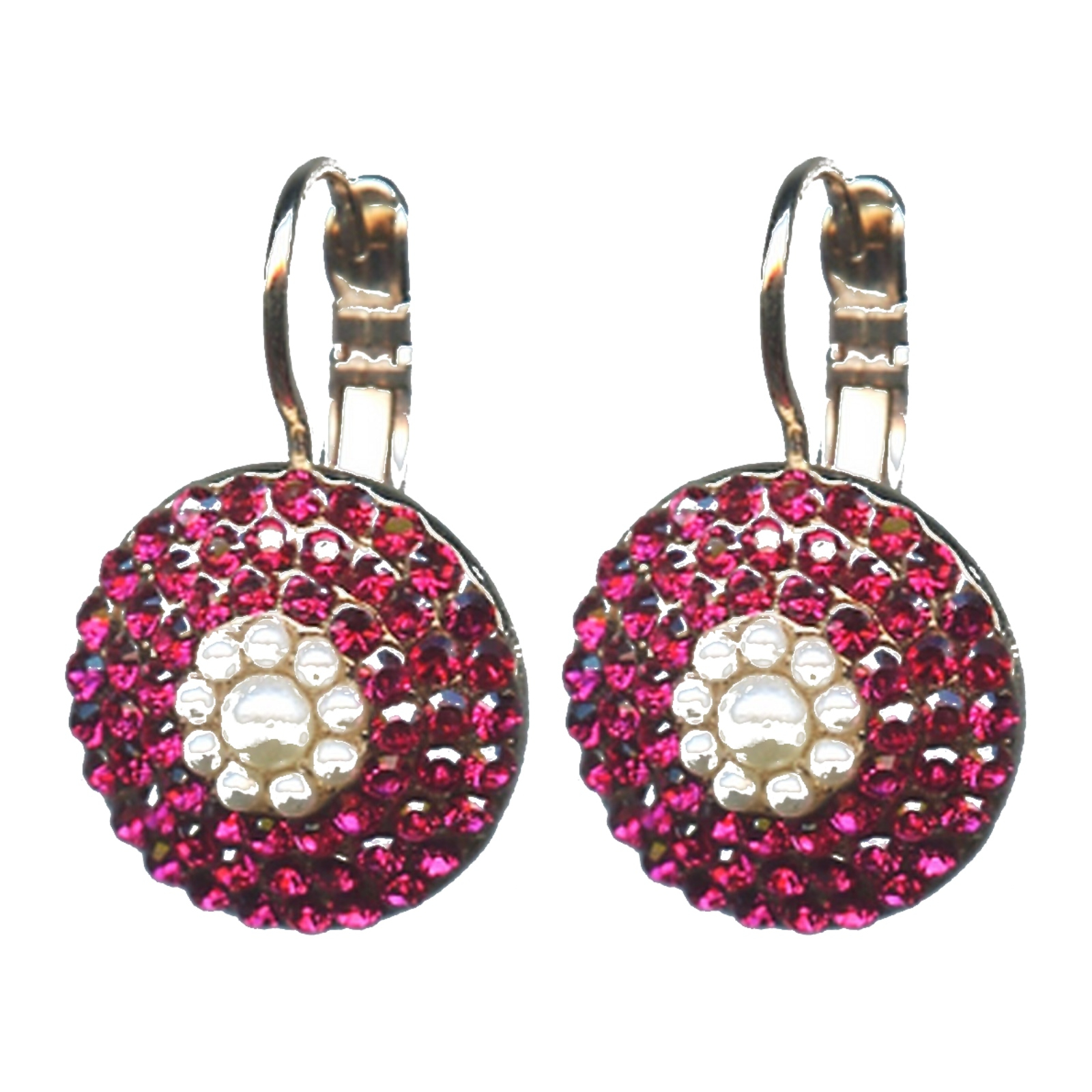 E-1193-139-2-SP6 Earrings By Mariana Woman Timeless Moonlight and Ruby Swarovski Crystals - Image 1
