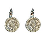 Earrings By Mariana Woman Chic White Opal and Golden Shadow Swarovski Crystals