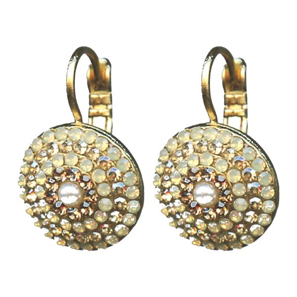 Earrings By Mariana Woman Sand Opal and Golden Shadow and Swarovski Crystals