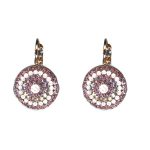 Earrings By Mariana Woman Dazzling Rose Opal and Light Rose Swarovski Crystals
