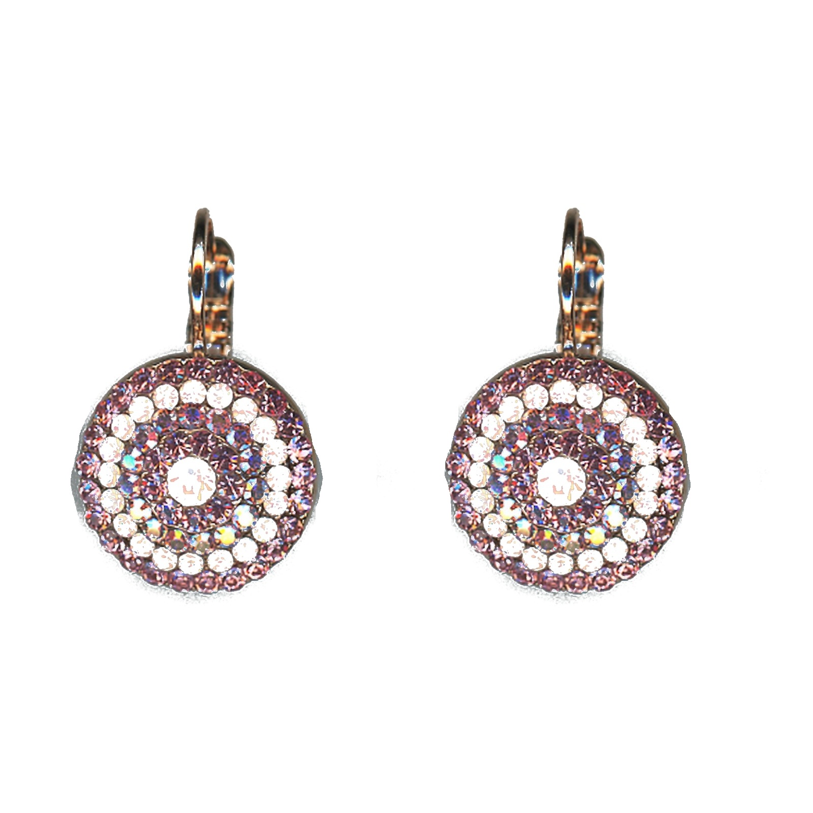 E-1193-14-2-SP6 Earrings By Mariana Woman Dazzling Rose Opal and Light Rose Swarovski Crystals - Image 1