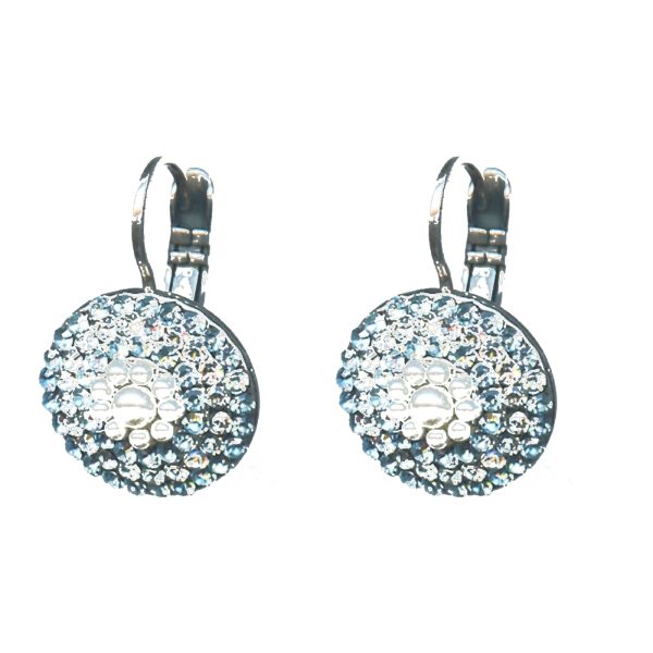 Earrings By Mariana Woman Refined Aquamarine and Light Azore Swarovski Crystals
