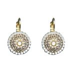 Earrings By Mariana Woman Golden Yellow and Light Lavendar Swarovski Crystals - Image 2