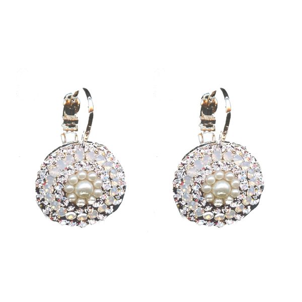 Earrings By Mariana Woman Chic Rose opal and Light amethyst Swarovski Crystals