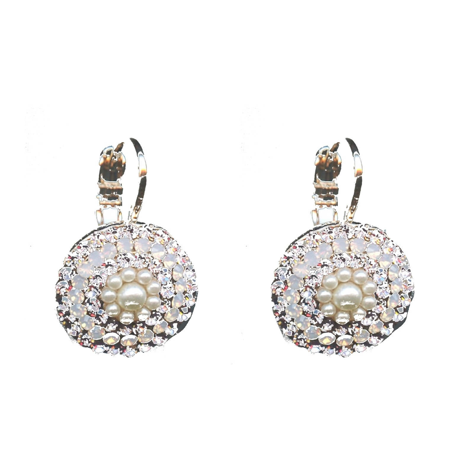 E-1193-212-1-SP6 Earrings By Mariana Woman Chic Rose opal and Light amethyst Swarovski Crystals - Image 1