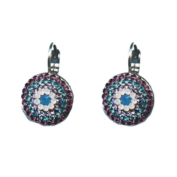 Earrings By Mariana Woman Chic Amethyst Mineral and Tanzanite Swarovski Crystals