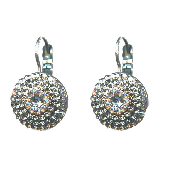 Earrings By Mariana Woman Luminous Black Diamond and Greige Swarovski Crystals