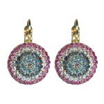Earrings By Mariana Woman Chic Light Rose and Montana Blue Swarovski Crystals