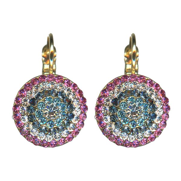 Earrings By Mariana Woman Chic Light Rose and Montana Blue Swarovski Crystals