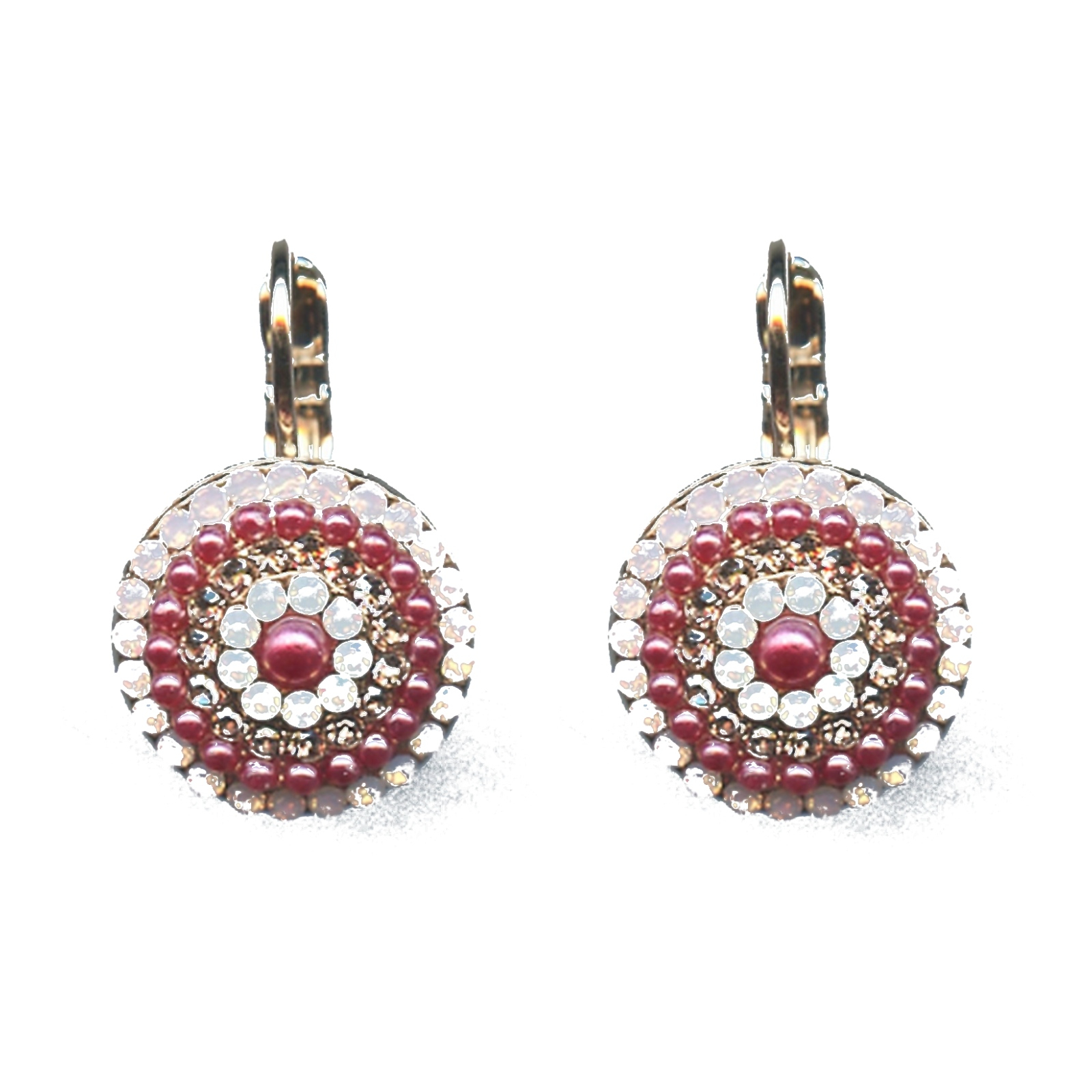 E-1193-223-1-SP6 Earrings By Mariana Woman Lovely Rose Opal and Light Rose Swarovski Crystals - Image 1
