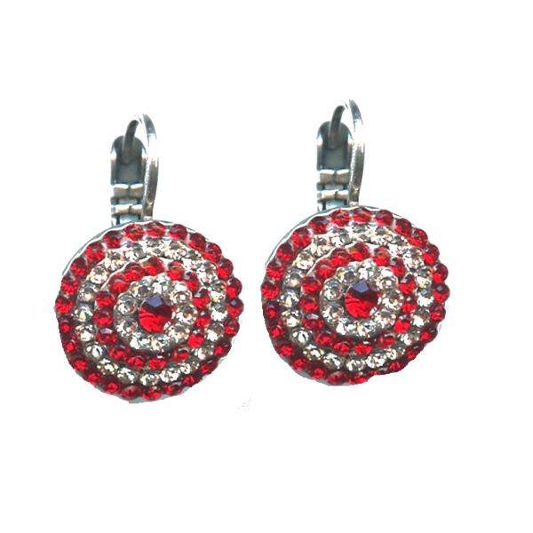 Earrings By Mariana Woman Chic Light Siam and Crystal Clear Swarovski Crystals
