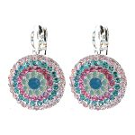 Earrings By Mariana Woman Light Topaz and Siam and Emerald Swarovski Crystals - Image 2