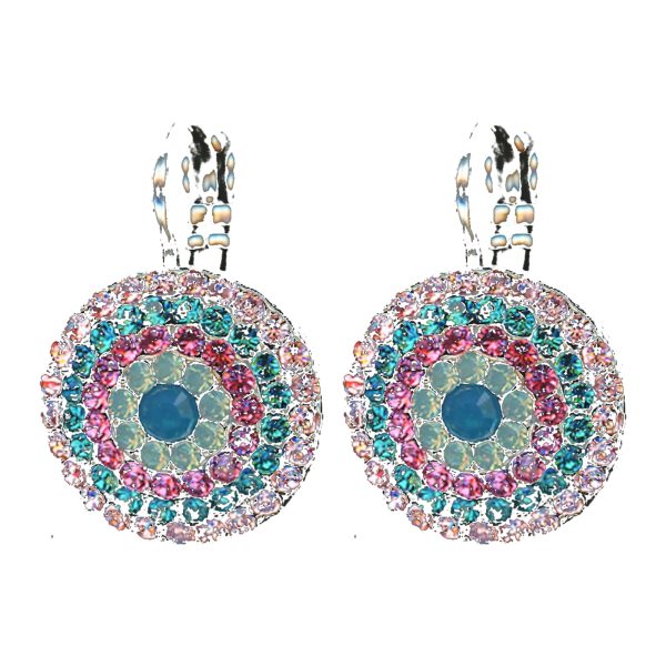Earrings By Mariana Woman Light Topaz and Siam and Emerald Swarovski Crystals