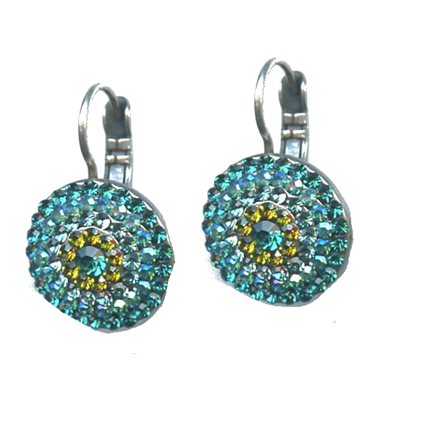 E-1193-229-SP6 Earrings By Mariana Woman Exquisite Blue Zircon Swarovski Crystals - Image 1