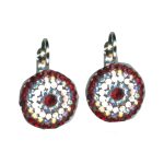 Earrings By Mariana Woman Crimson Red and Iridescent Crystal Swarovski Crystals