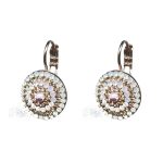 Earrings By Mariana Woman Pink Opal and Silk and Light Peach Swarovski Crystals - Image 2