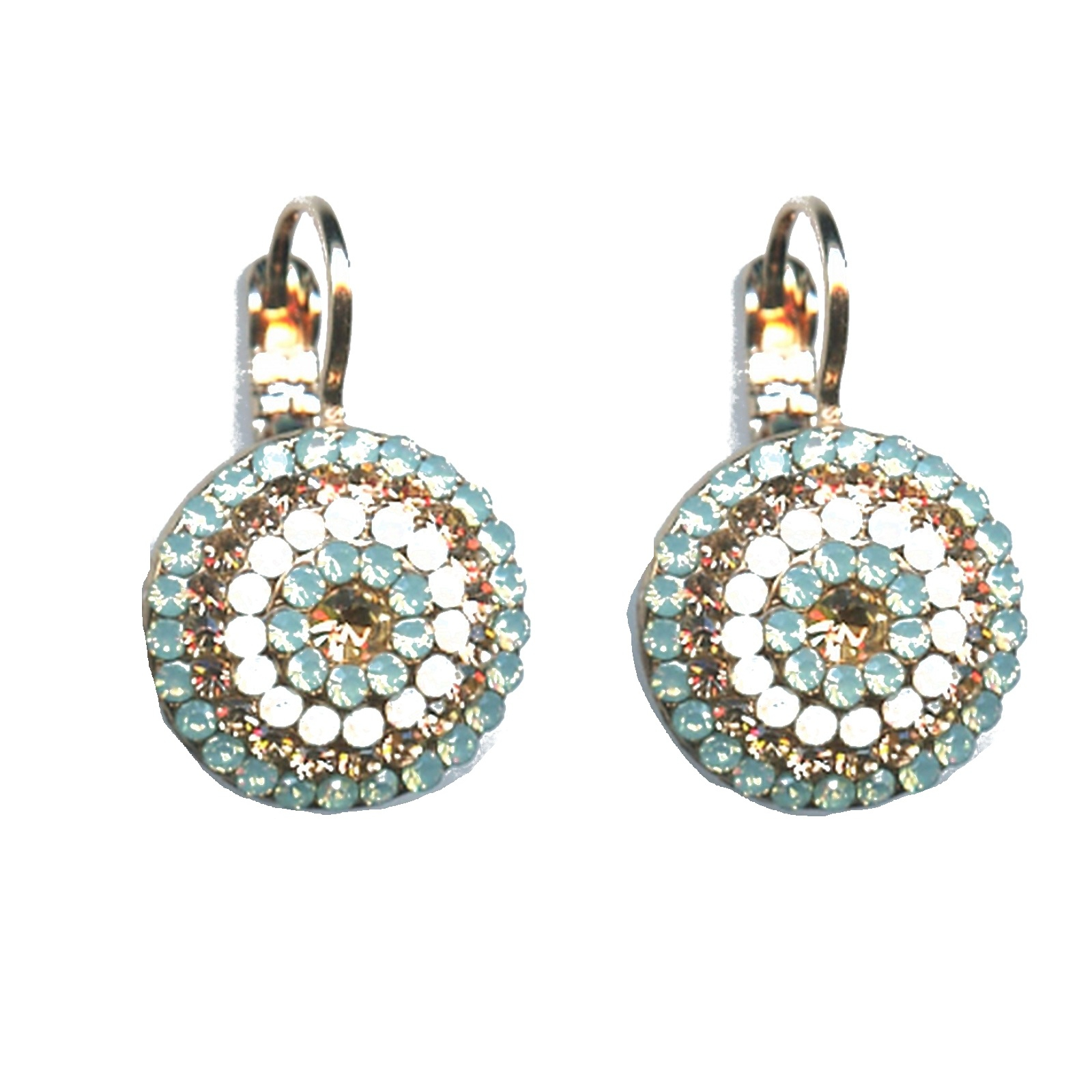 E-1193-23439-SP6 Earrings By Mariana Woman Fashionable AB and Turq Swarovski Crystals - Image 1