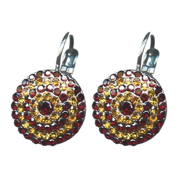 Earrings By Mariana Woman Stylish Garnet and Amber Swarovski Crystals