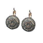 Earrings By Mariana Woman Modern Morion and Bl.Diamond Swarovski Crystals