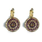 Earrings By Mariana Woman Light Colorado Topaz and Amethyst Swarovski Crystals - Image 2