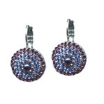 Earrings By Mariana Woman Eye-Catching Capri Blue and Fuchsia Swarovski Crystals - Image 2