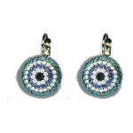 Earrings By Mariana Woman Cream Pearl and Crystals: Sapphire Swarovski Crystals
