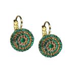 Earrings By Mariana Woman Stunning Emerald and Smoked Topaz Swarovski Crystals