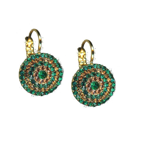 Earrings By Mariana Woman Stunning Emerald and Smoked Topaz Swarovski Crystals