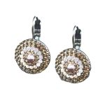 Earrings By Mariana Woman Chic Pink Champagne and Honey Amber Swarovski Crystals - Image 2