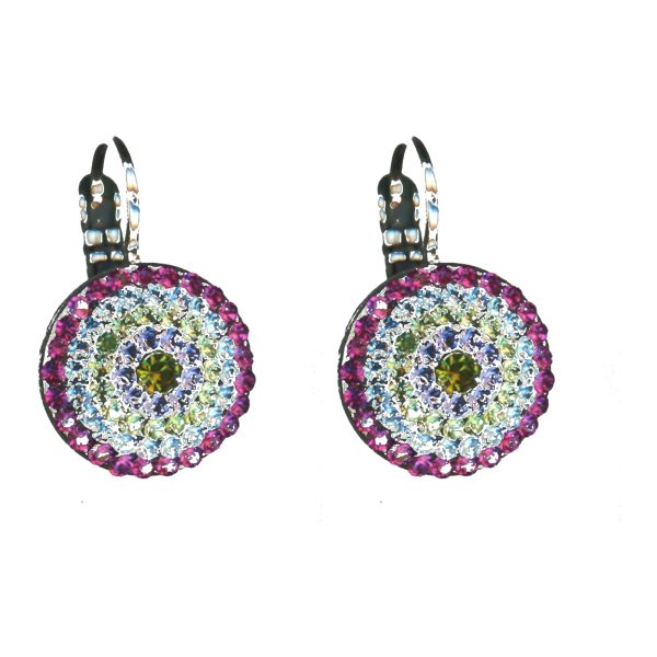 Earrings By Mariana Woman Striking Fuchsia and Chrysolite Swarovski Crystals