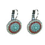 Earrings By Mariana Woman Chic Turquoise and Bright Red Swarovski Crystals - Image 2